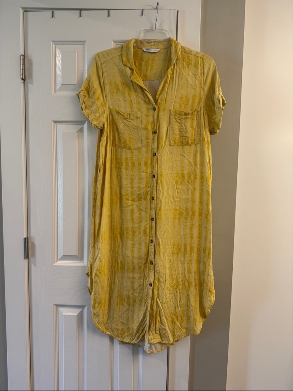 Sonoma Yellow Plaid Print Dress EUC